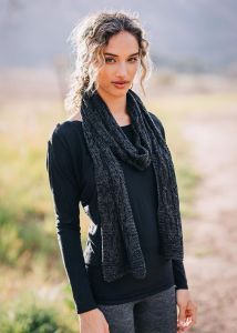 Hemp and cotton cable knit scarf