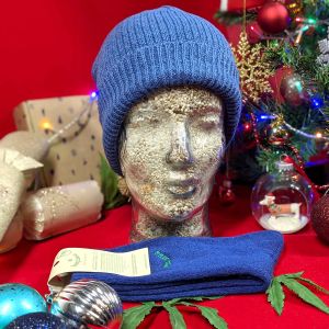 Organic Beanie Hat and Socks Gift Set - Blue