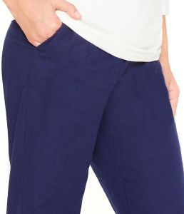 Womens Organic Chino Trousers - Blue - Front