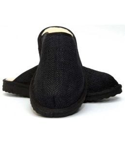 Organic Hemp & Merino Wool slippers - Black, Pair
