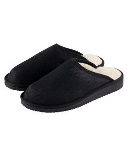 Organic Hemp & Merino Wool slippers - Black, Grass