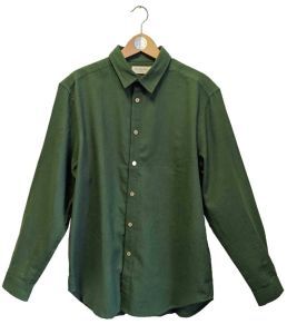 Classic Cut Men’s Collared Shirt Hemp & Cotton Shirt - Green