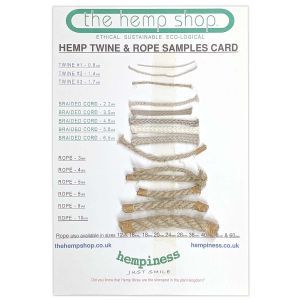 Organic Twine, Braid & Rope Samples Card - Image for display purposes only.