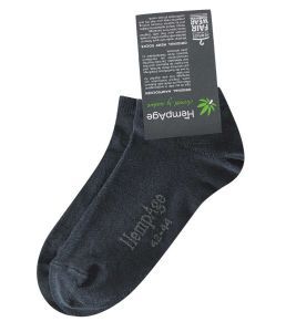 Organic Hemp & Cotton Ankle Socks - Black