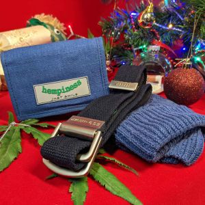 Organic Wallet, Belt and Beanie Gift Set