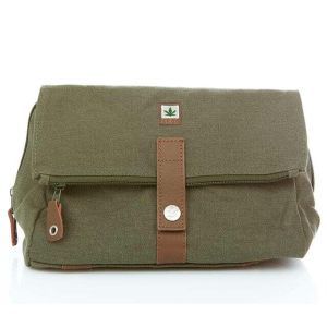 Hemp Travel Wash Bag / Toiletries Bag - Army Khaki