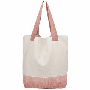 Recycled Hemp Tote Bags / Shopping Bags - White/Pink