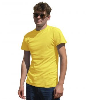 Hempiness Organic Everyday Hemp T-Shirt - Sunshine Yellow (on model)