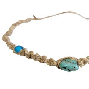 Turquoise Stone and Blue Beaded Necklace / Bracelet