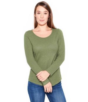 Womens Long Sleeve Hemp Top - Green