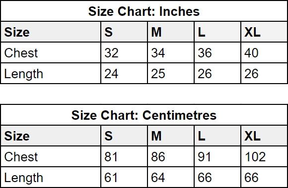 Ladies Hemp Jersey Polo Shirt size chart