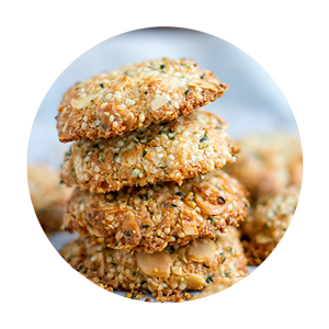Cookies with shelled hemp seeds